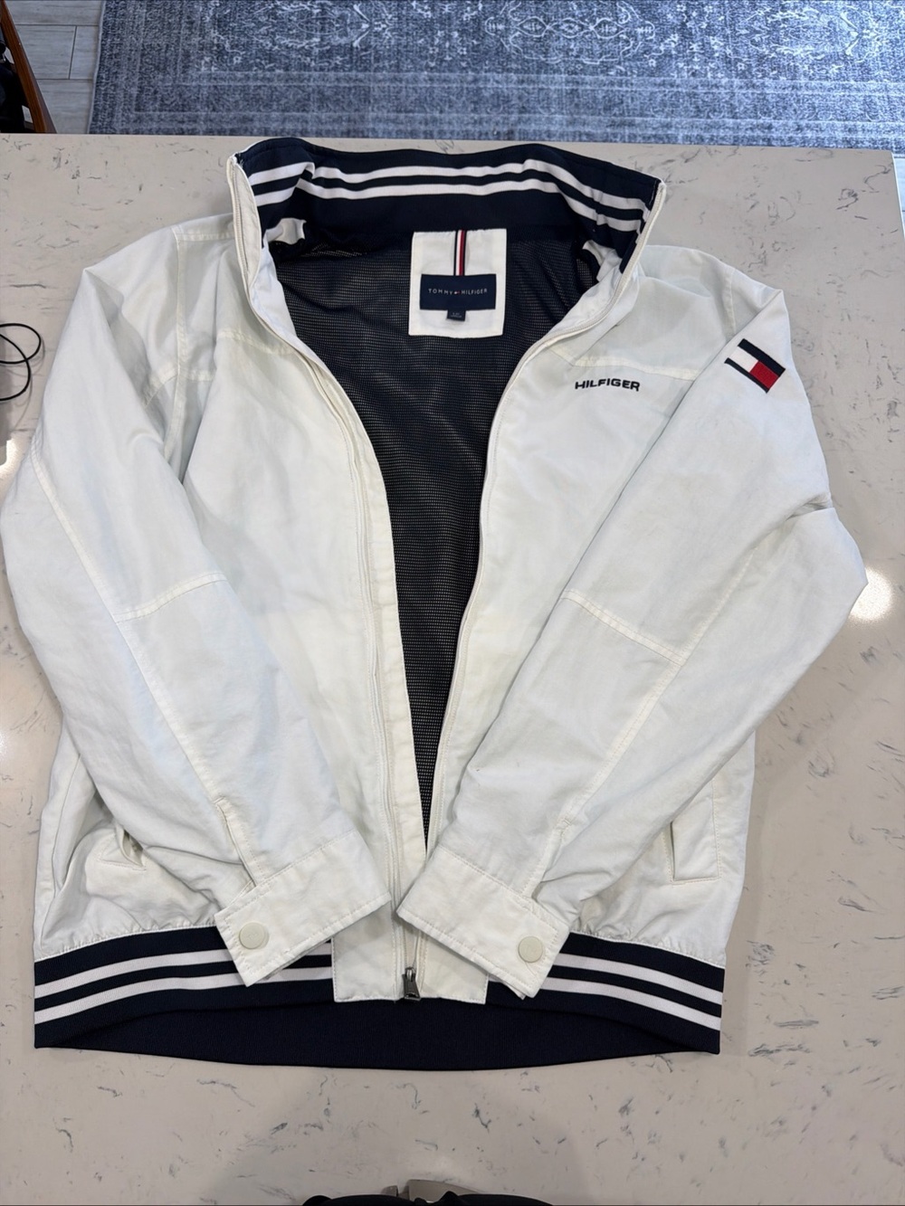 Vintage Tommy Hilfiger Regatta Yacht Jacket windbreaker white Mens Sz L Y2K